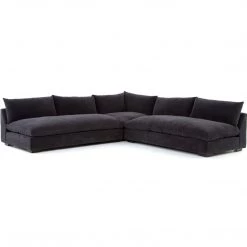 FOUR HANDS Furniture GRANT CHARCOAL VELVET MODULAR SECTIONAL