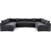 FOUR HANDS Furniture GRANT CHARCOAL VELVET MODULAR SECTIONAL