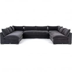 FOUR HANDS Furniture GRANT CHARCOAL VELVET MODULAR SECTIONAL