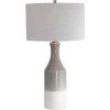 UTTERMOST Lighting GRAY GLAZE + WHITE DIPPED CERAMIC TABLE LAMP