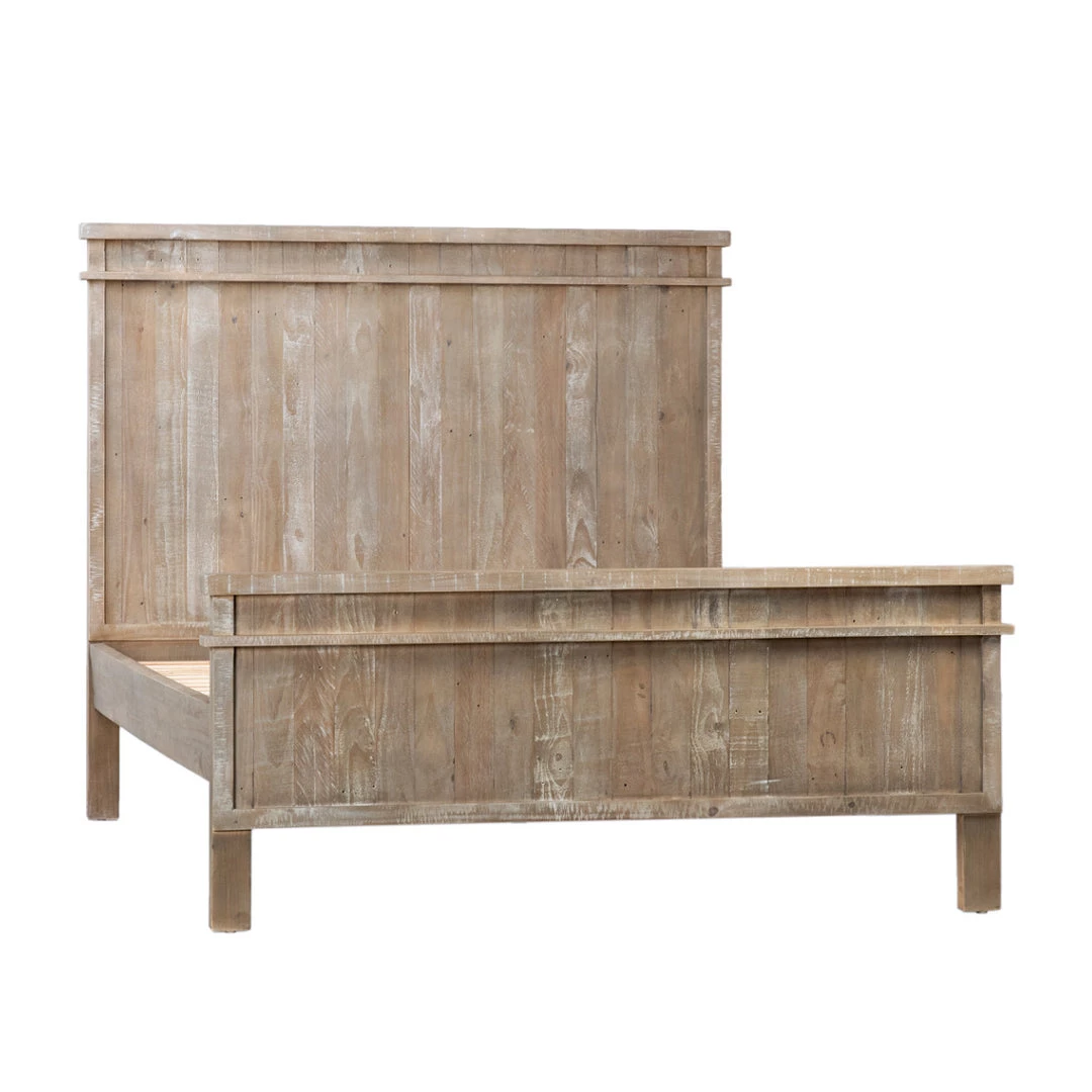 DOVETAIL GRETA LIGHT WASHED PINE PANEL BED 3 DOVETAIL GRETA LIGHT WASHED PINE PANEL BED