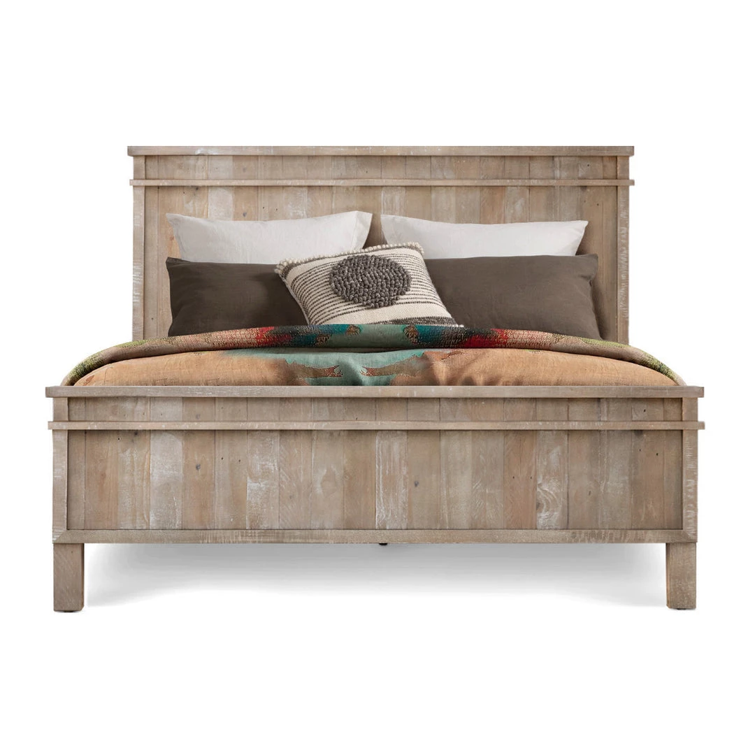 DOVETAIL GRETA LIGHT WASHED PINE PANEL BED 1 DOVETAIL GRETA LIGHT WASHED PINE PANEL BED