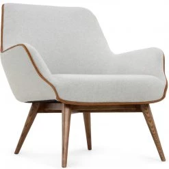 NUEVO Living Room GRETCHEN ARM CHAIR: STONE GRAY
