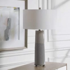 UTTERMOST Lighting GREY LAYER CRACKLE CERAMIC LAMP