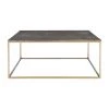 UTTERMOST Living Room GREY SHAGREEN & BRASS SQUARE COFFEE TABLE