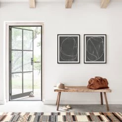 L ART "GREY STONES" GLASS FRAMED ART Wall Art