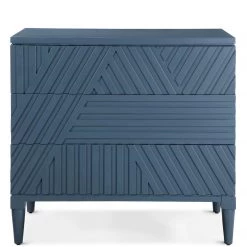 UTTERMOST Furniture GROOVY GEOMETRIC STRIPES CHEST: AEGEAN BLUE
