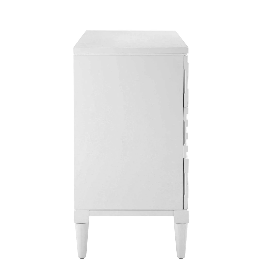 UTTERMOST GROOVY GEOMETRIC STRIPES CHEST: WHITE 4 UTTERMOST GROOVY GEOMETRIC STRIPES CHEST: WHITE