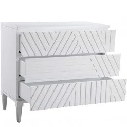 UTTERMOST GROOVY GEOMETRIC STRIPES CHEST: WHITE 10 UTTERMOST GROOVY GEOMETRIC STRIPES CHEST: WHITE