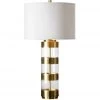 UTTERMOST GUNNER BRASS + ACRYLIC STRIPED LAMP