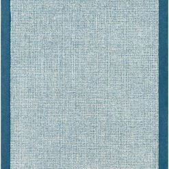 SURYA HAND TUFTED WOOL BORDER RUG: BLUE
