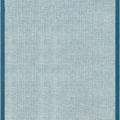 SURYA HAND TUFTED WOOL BORDER RUG: BLUE