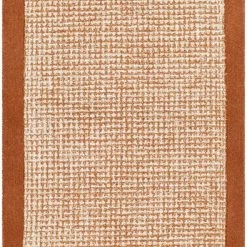 SURYA HAND TUFTED WOOL BORDER RUG: RUST
