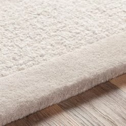 SURYA HAND TUFTED WOOL BORDER RUG: SILVER BIRCH