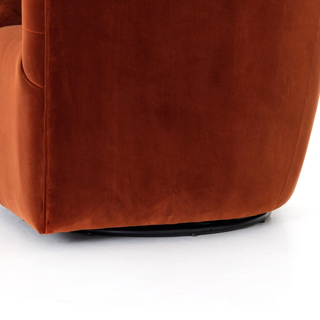 FOUR HANDS HANOVER SAPPHIRE RUST VELVET SWIVEL CHAIR 5 FOUR HANDS HANOVER SAPPHIRE RUST VELVET SWIVEL CHAIR