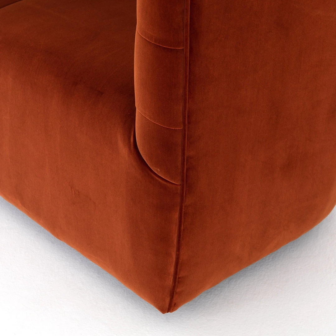 FOUR HANDS HANOVER SAPPHIRE RUST VELVET SWIVEL CHAIR 6 FOUR HANDS HANOVER SAPPHIRE RUST VELVET SWIVEL CHAIR