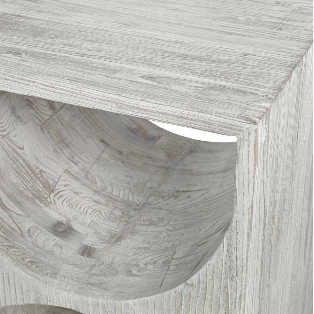 UTTERMOST Furniture HANS RUSTIC WHITE SIDE TABLE 4 UTTERMOST Furniture HANS RUSTIC WHITE SIDE TABLE