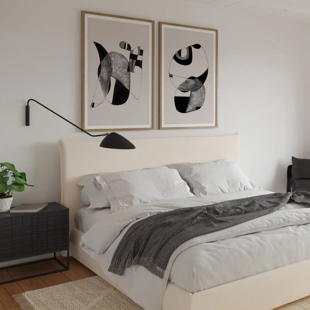 MOES "HAPPINESS" GLASS FRAMED ABSTRACT PRINT 2 MOES "HAPPINESS" GLASS FRAMED ABSTRACT PRINT