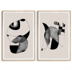 MOES "HAPPINESS" GLASS FRAMED ABSTRACT PRINT