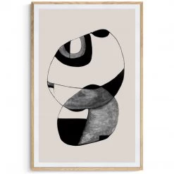 MOES "HAPPINESS" GLASS FRAMED ABSTRACT PRINT 11 MOES