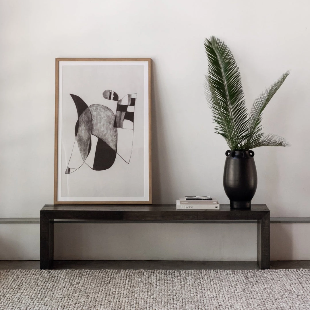 MOES "HAPPINESS" GLASS FRAMED ABSTRACT PRINT 7 MOES "HAPPINESS" GLASS FRAMED ABSTRACT PRINT