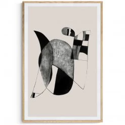 MOES "HAPPINESS" GLASS FRAMED ABSTRACT PRINT 14 MOES