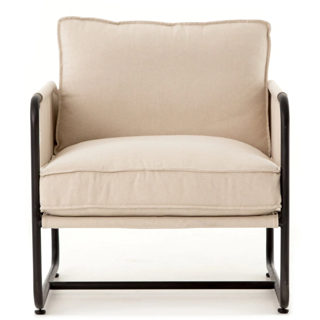 FOUR HANDS HARBOR NATURAL CANVAS ARM CHAIR + ACCENT STOOL 2 FOUR HANDS HARBOR NATURAL CANVAS ARM CHAIR + ACCENT STOOL