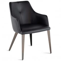 NUEVO HARVEY LEATHERETTE DINING ARM CHAIR