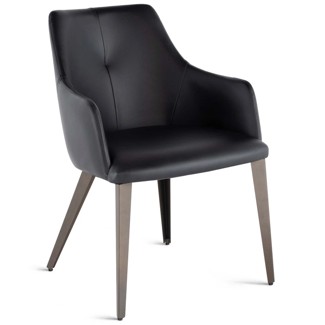 NUEVO HARVEY LEATHERETTE DINING ARM CHAIR 2 NUEVO HARVEY LEATHERETTE DINING ARM CHAIR