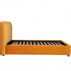 MOES HAVANA YELLOW VELVET UPHOLSTERED PLATFORM BED Bedroom 5 MOES HAVANA YELLOW VELVET UPHOLSTERED PLATFORM BED Bedroom