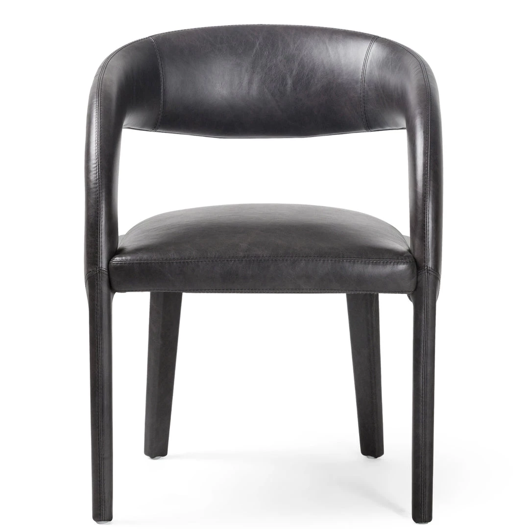 FOUR HANDS HAWKINS BLACK LEATHER DINING CHAIR 3 FOUR HANDS HAWKINS BLACK LEATHER DINING CHAIR
