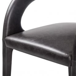 FOUR HANDS HAWKINS BLACK LEATHER DINING CHAIR 14 FOUR HANDS HAWKINS BLACK LEATHER DINING CHAIR