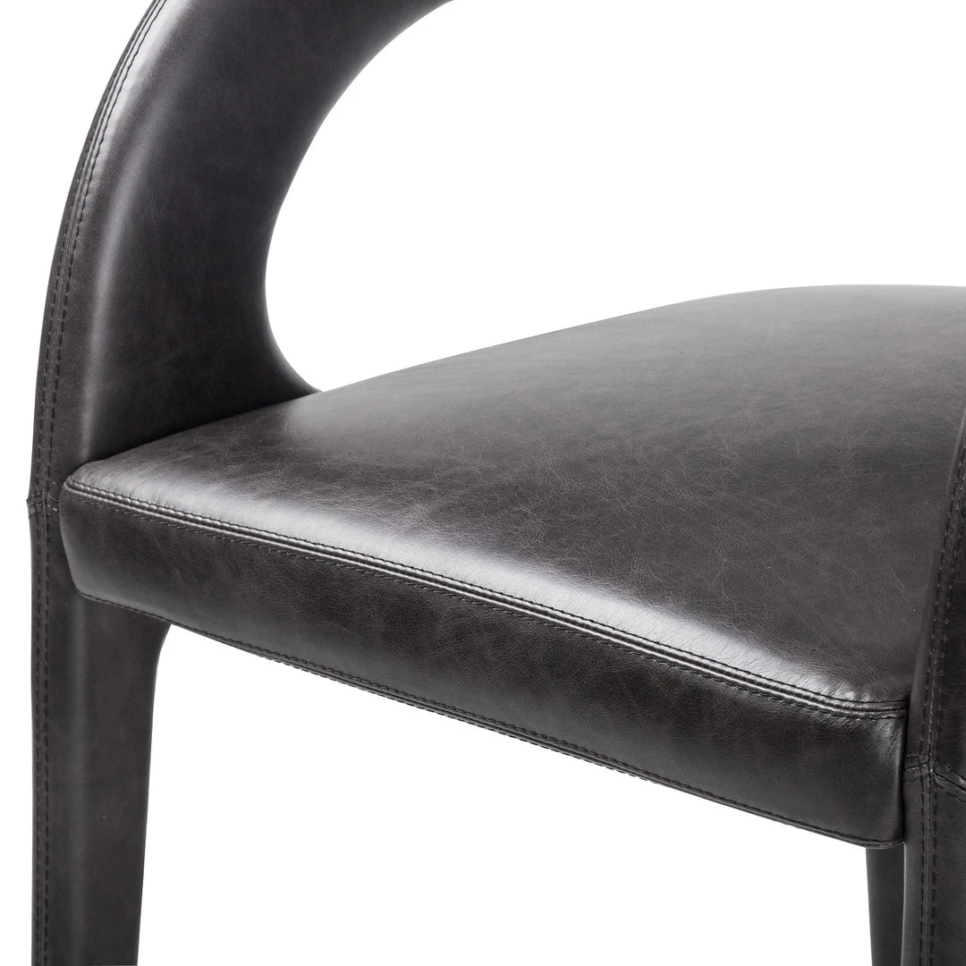 FOUR HANDS HAWKINS BLACK LEATHER DINING CHAIR 7 FOUR HANDS HAWKINS BLACK LEATHER DINING CHAIR
