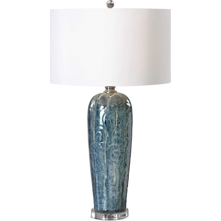 UTTERMOST HEATHERED BLUE EMBOSSED CERAMIC LAMP 1 UTTERMOST HEATHERED BLUE EMBOSSED CERAMIC LAMP