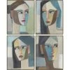 L ART "HER PORTRAIT IN SHAPES" CANVAS ART SERIES Wall Art