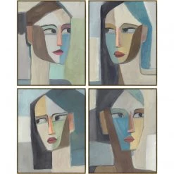 L ART "HER PORTRAIT IN SHAPES" CANVAS ART SERIES Wall Art