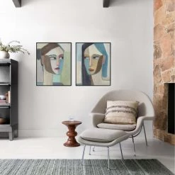 L ART "HER PORTRAIT IN SHAPES" CANVAS ART SERIES Wall Art