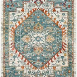 SURYA HADEYA RUG: AQUA