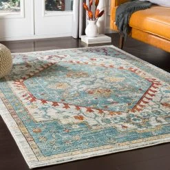 SURYA HADEYA RUG: AQUA