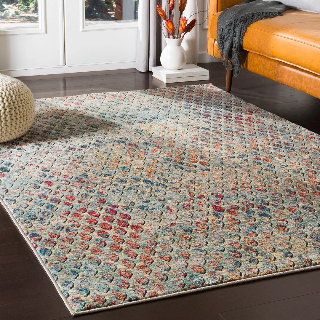 SURYA FALLYN RUG: AQUA MULTI 7 SURYA FALLYN RUG: AQUA MULTI