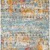 SURYA GADHI RUG: AQUA, YELLOW