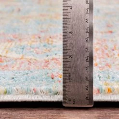 SURYA GAELAN RUG: AQUA, YELLOW