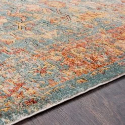 SURYA GAELAN RUG: AQUA, YELLOW