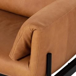 FOUR HANDS HERITAGE LEATHER SADDLEBAG SOFA: CAMEL