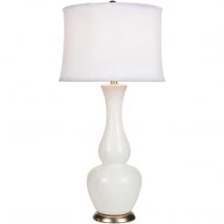SURYA Lighting HESTIA GLOSS WHITE CERAMIC TABLE LAMP