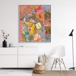 L ART Wall Art "HEY, HO" GLASS COAT CANVAS ART