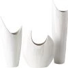 SURYA Accessories CRESCENT WHITE CERAMIC VASES | SET OF 3