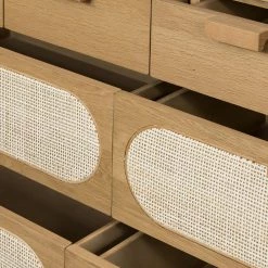 FOUR HANDS HONEY OAK + CANE DRESSER