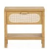FOUR HANDS Furniture HONEY OAK + CANE END TABLE / NIGHTSTAND