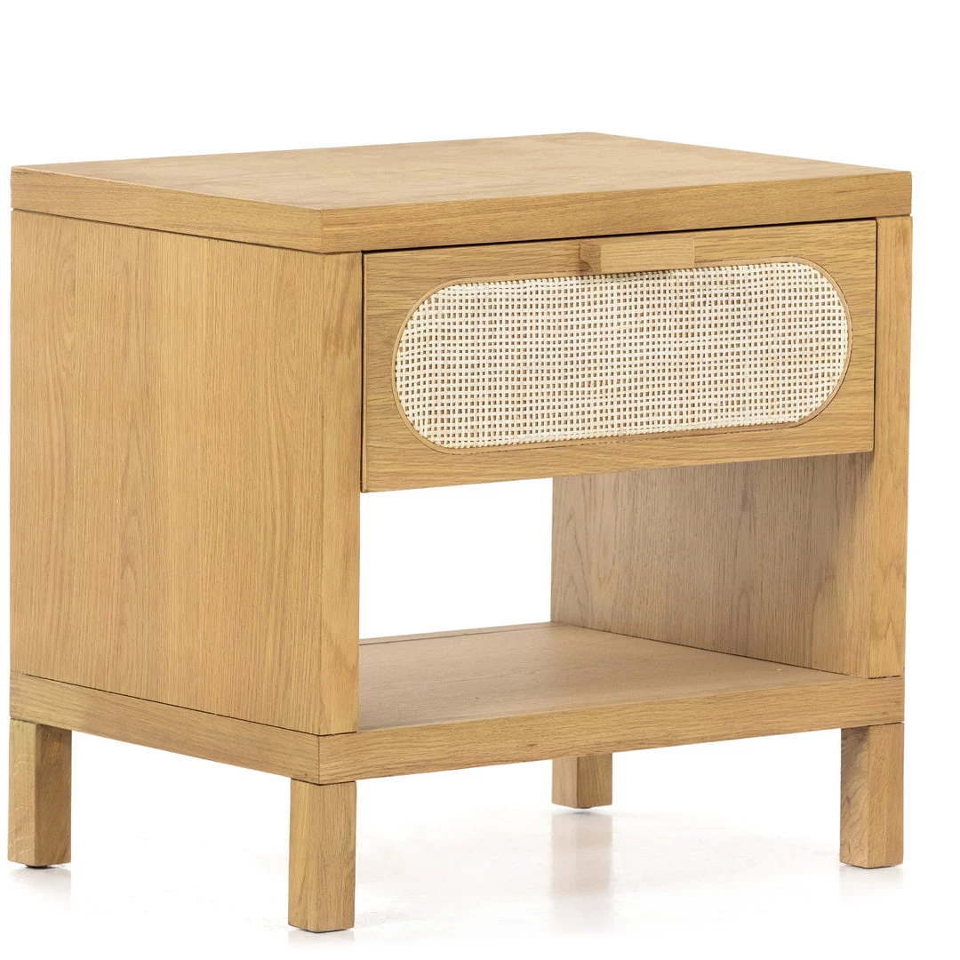 FOUR HANDS Furniture HONEY OAK + CANE END TABLE / NIGHTSTAND 3 FOUR HANDS Furniture HONEY OAK + CANE END TABLE / NIGHTSTAND
